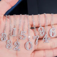 

2019 custom number pendant initial silver necklace jewelry choker personalized fashion best friends women diamond necklace