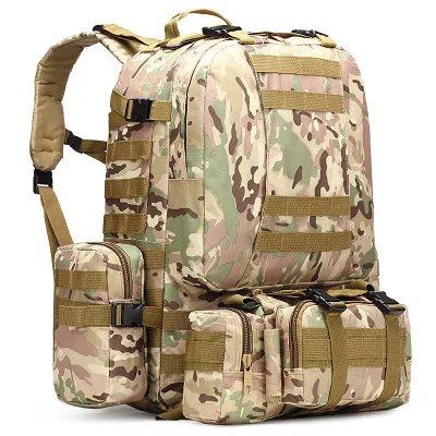 

So-Easy Tactical Combination Backpack Men's Camping Travel Bag Oxford Cloth Outdoor Army Fan Camouflage Mountaineering Bag, Army green/ camouflage