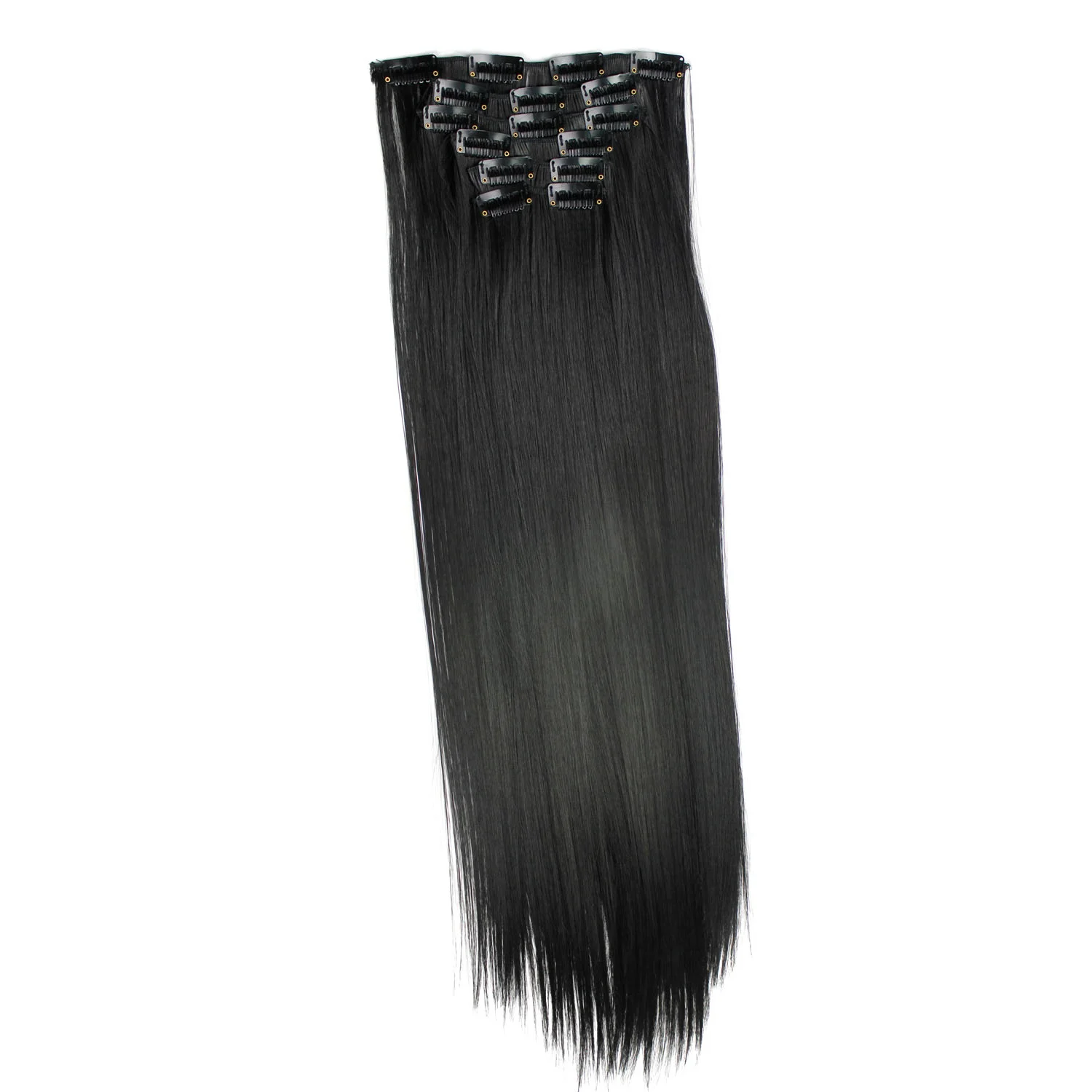 

24inchs Women 15 Clip In Hair Extensions Clip In Synthetic Extension Straight Hair