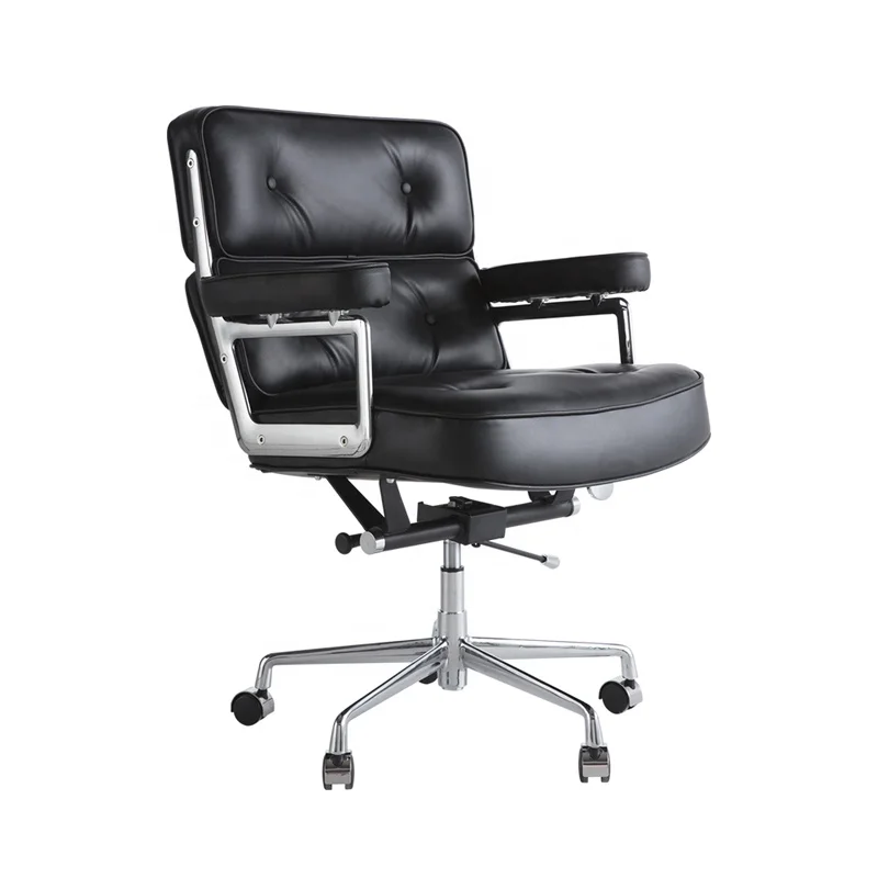 

Synthetic leather mid back high density foam chair home office swivel chair, Brown