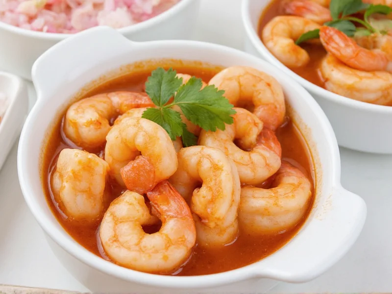 Three variations of homemade shrimp sauce in small bowls