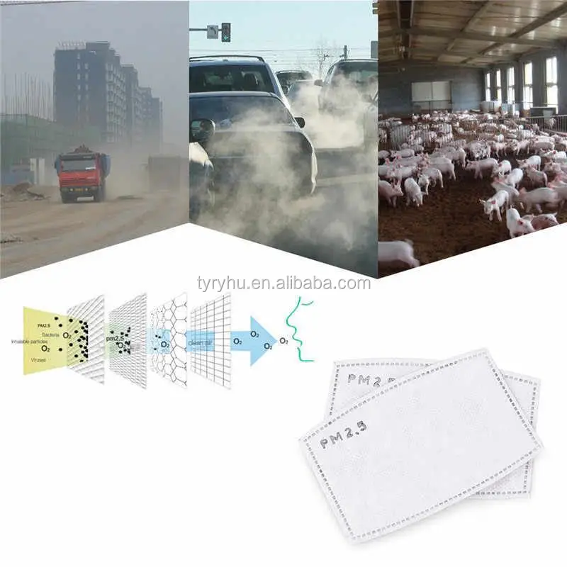 
Adult And Kids PM2.5 5 Layers Activated Carbon Filter Pad 