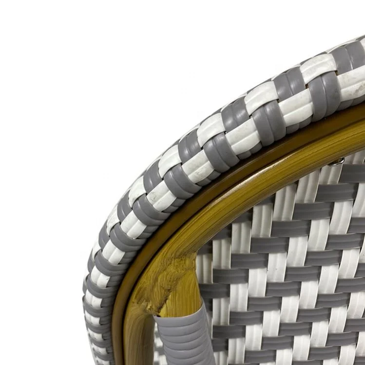 
Hot Selling european outdoor coffee dining miniature wicker rattan french bistro chair 