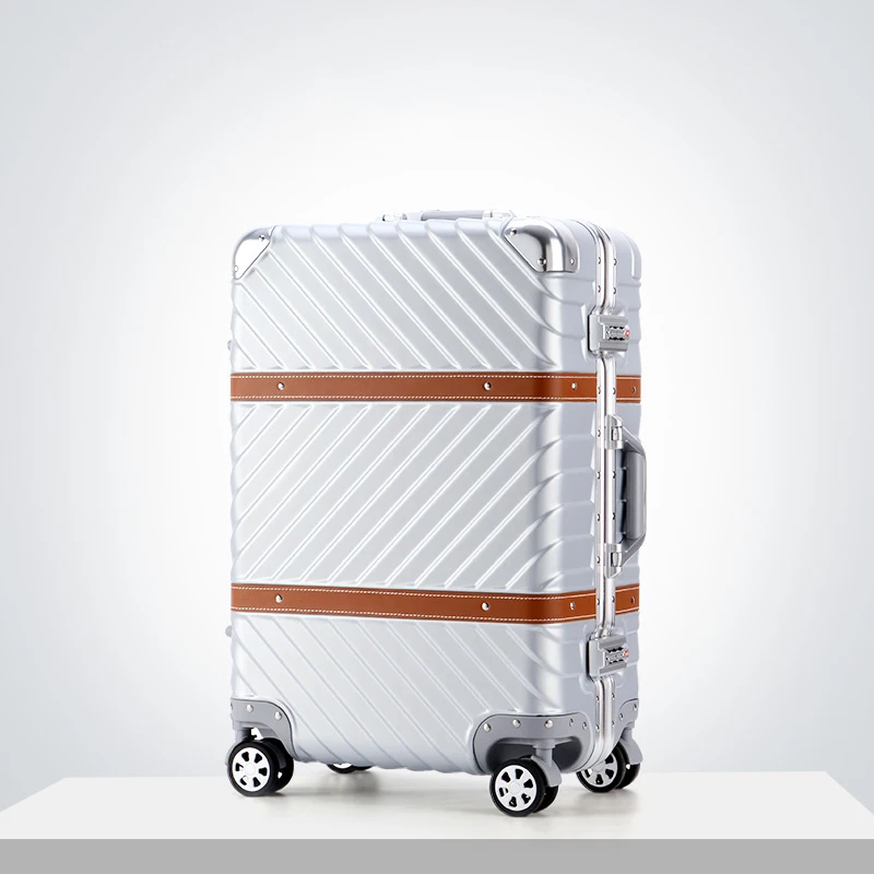 Luxury Aluminum Metal Suitcase Travel Trolley Luggage Bag Carry On