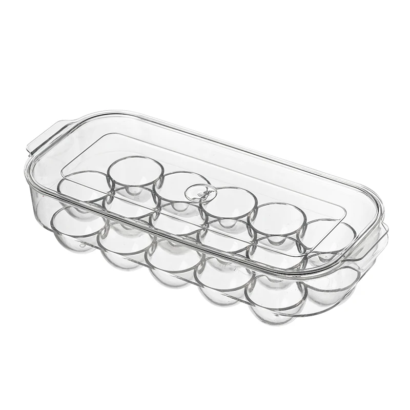 

BPA Free Fridge Square Stackable Transparent Plastic Eggs Storage Containers with Lids