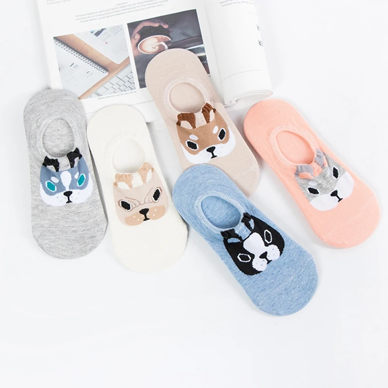 

Cute harajuku animal socks women summer korean cat bear rabbit Stereo ear footprints funny low cut ankle sock happy socks, As picture