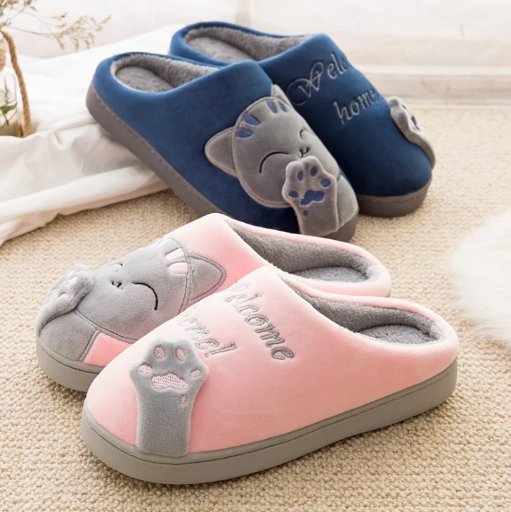 

Autumn Winter Indoor house Cotton Slippers Cat Women Winter Slippers