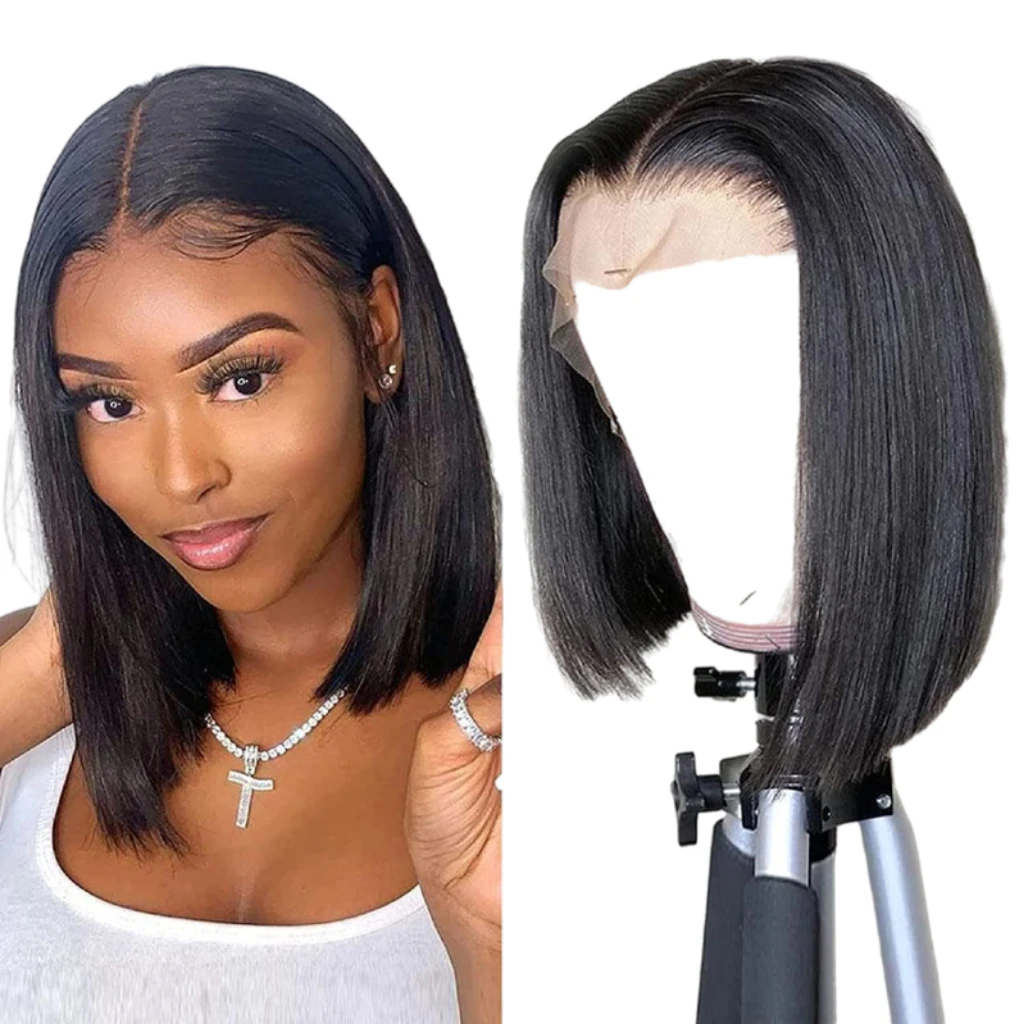 

Raw Brazilian Hair HD Transparent Swiss Lace Front Bob Wigs Human Hair Lace Front Bob Wig