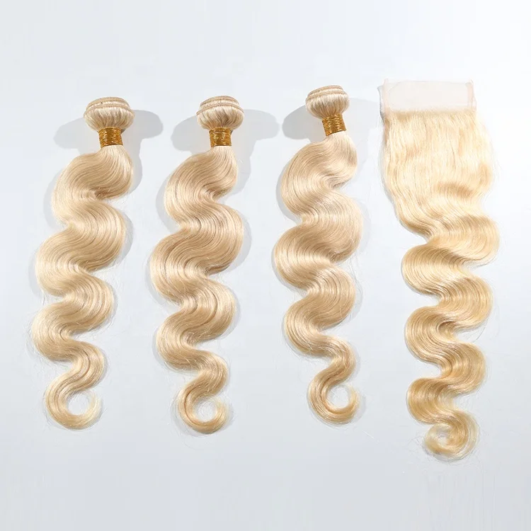 

Highknight 100% Unprocessed Body Wave Remy Brazilian Human Hair Bundles Blonde Color 613 Hair Bundles Wholesale Vendor