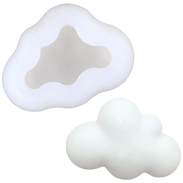 

3D Cloud Shape Silicone Chocolate Mold Mousse Fondant Ice Cube Mould Pudding Candy Soap Candle Molds Baking Cake Decoration Tool, White/custom