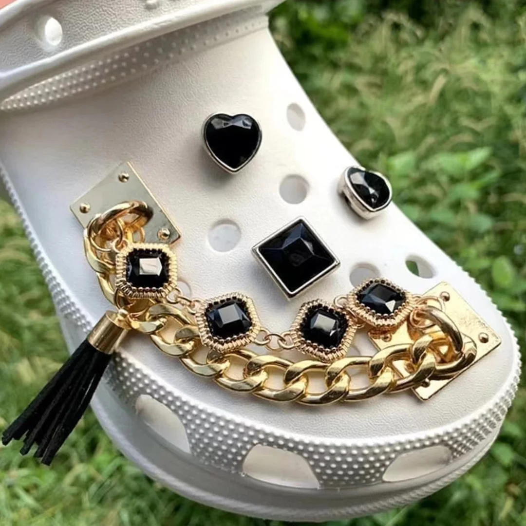 

2022 fashion Luxury Bling Croc Charms Rhinestone Metal Designer Shoe Charms Designer Charms Diamond Shoe Decoration Wholesale, Picture