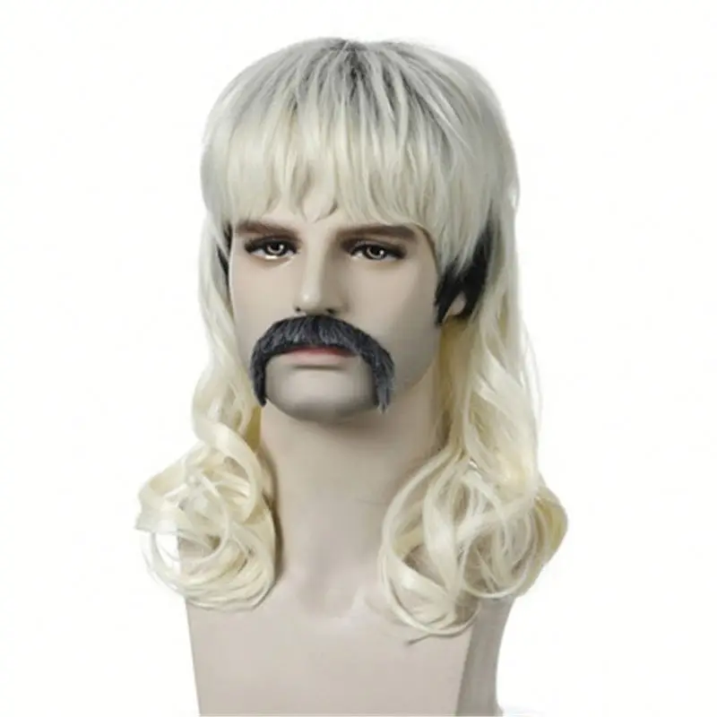 

European and American Halloween men's wig punk Moustache hot sale style hair wigs