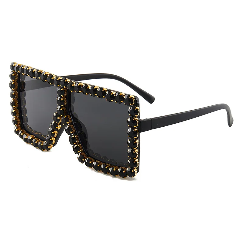 

Designer Luxury Fashion Big Frame Rhinestone Custom Sun Glasses Women Square Diamonds Men Sunglasses, Black,blue,green,pink,champagne,purple,dark blue, demi,red,brown