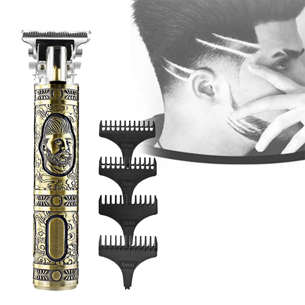 

Dropshipping Retro Style USB Rechargeable Cordless Electric Hair Trimmer, Golden