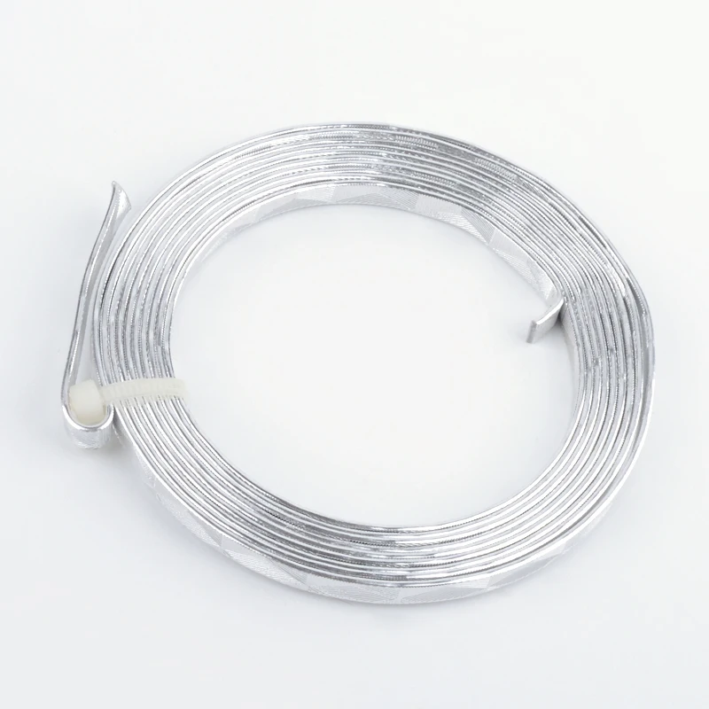 

PandaHall 5mm Flat Craft Silver Textured Aluminum Wire