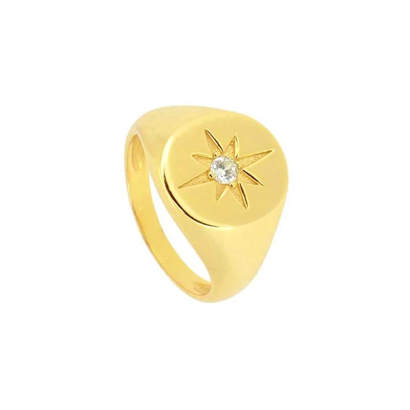 

ROXI s925 sterling silver glossy round eight-pointed star diamond ring for women