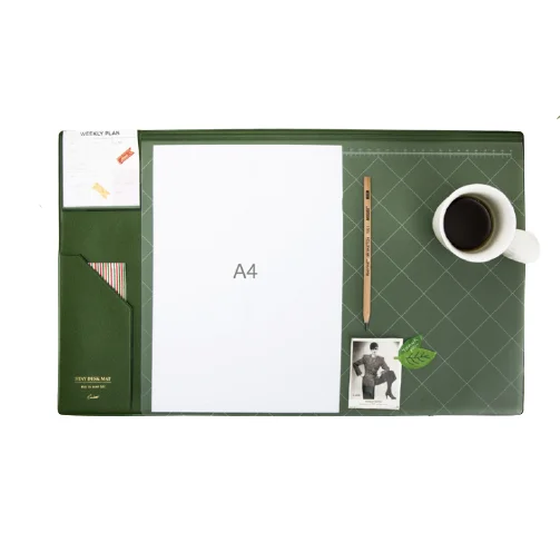 

Brown Office Non-slip leather desk pad, Pink,green,black,brown,blue or custom