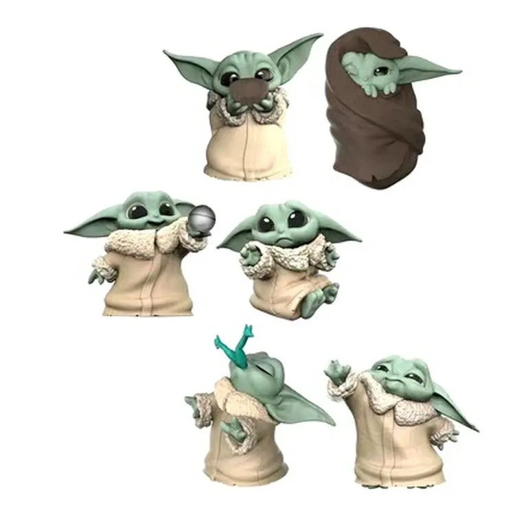 

6pcs/set Yoda starwars Cartoon PVC action figures toys Yoda Action figure Kids Toy Christmas, Colorful