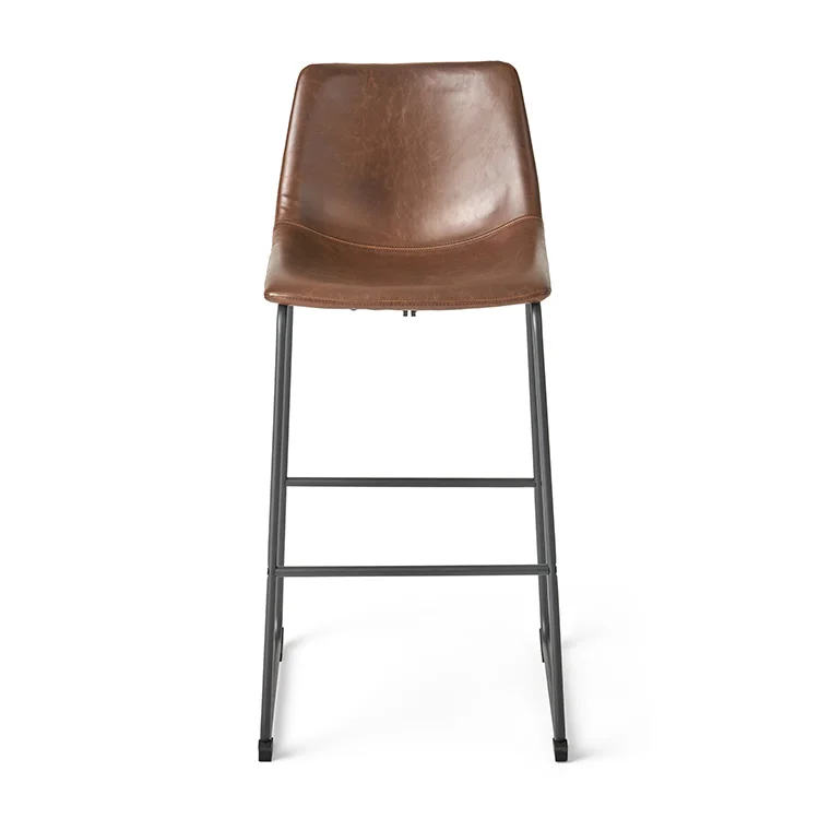

Free shipping within the U.S high quality metal legs leather high bar stools bar chairs