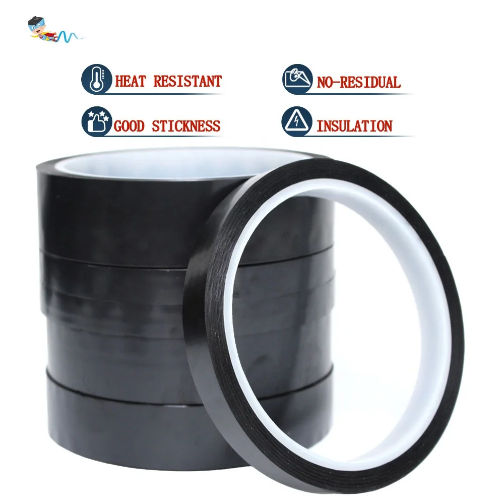 High Temperature Heat Resistant Battery Insulation Light Blocking Black Polyimide Pi Film Silicone Adhesive Kaptons Tape
