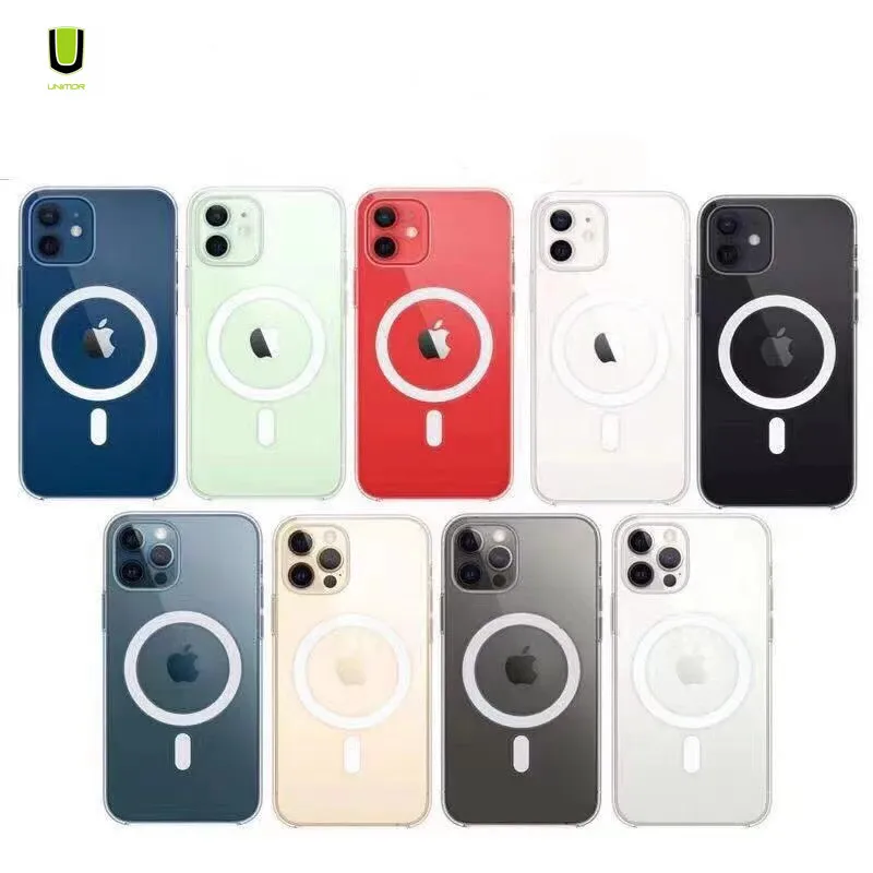 

UNIMOR Magnetic mag safe Clear TPU PC Acrylic mobile phone cases for iphone 12 13 pro case