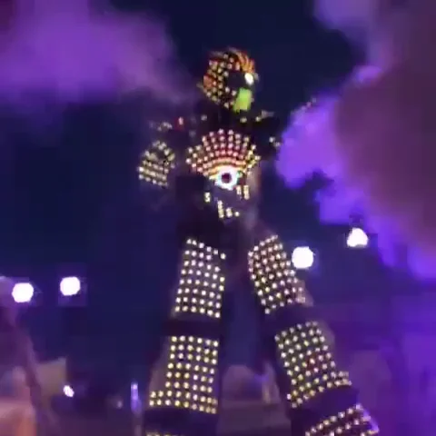 

LED Robot Costume led Clothes Stilts Walker Costume LED Suit Costume Helmet Laser Gloves CO2 Gun Jet Machine