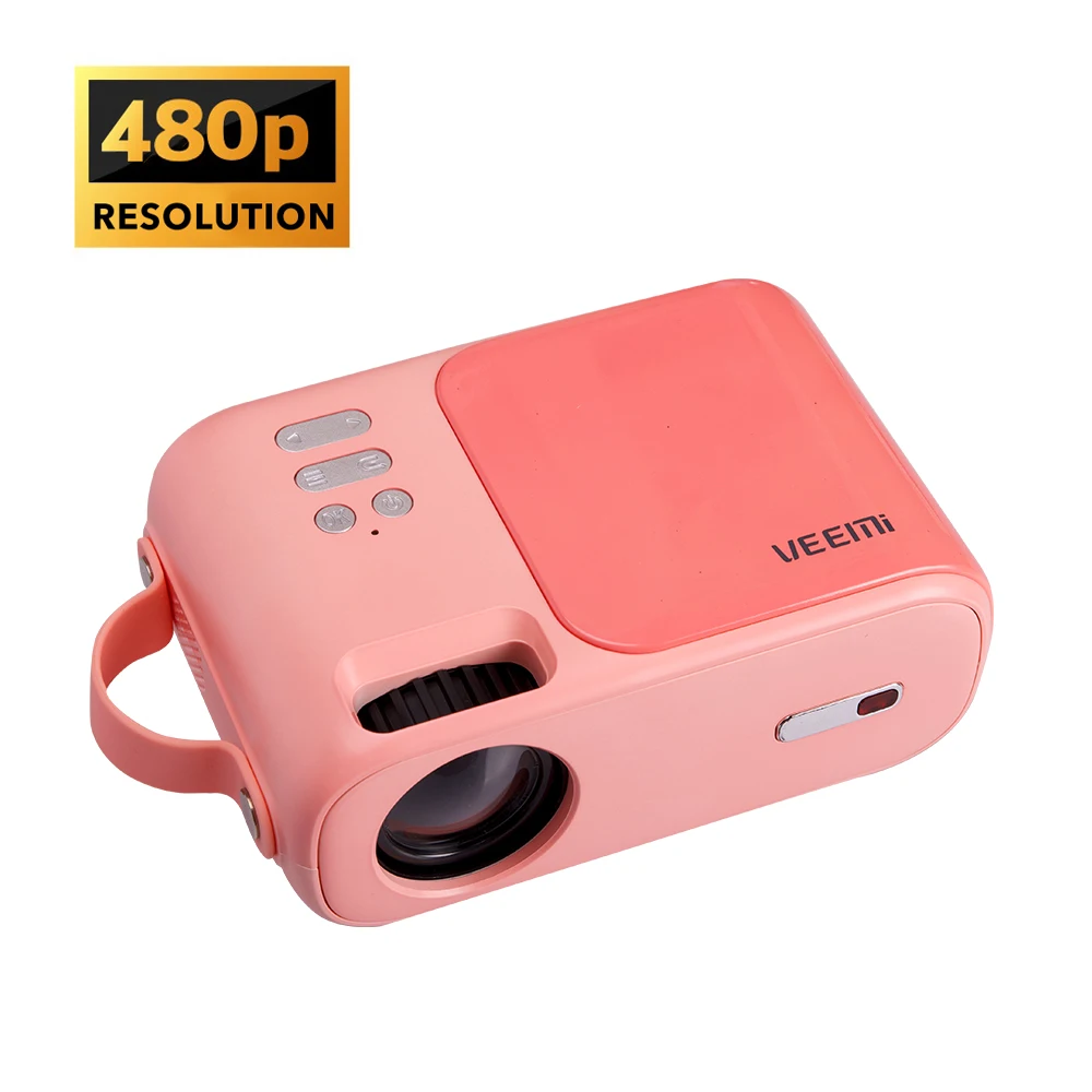 

VEEEMI New Small Mini Portable Support 1080P LCD Projector for Outdoor Carrying Recharging From Power Bank
