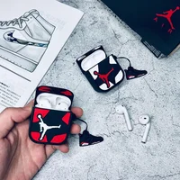 

Jordan shoe Air pods earphone case soft silicon cover protective carrying with key chain anti loss case for Airpods earphone