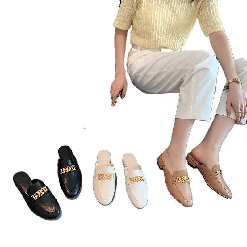 

113106 Comfort Flat-bottomed semi-slipper loafers 2021 new style for casual women to wear summer loafers with Mueller sandals