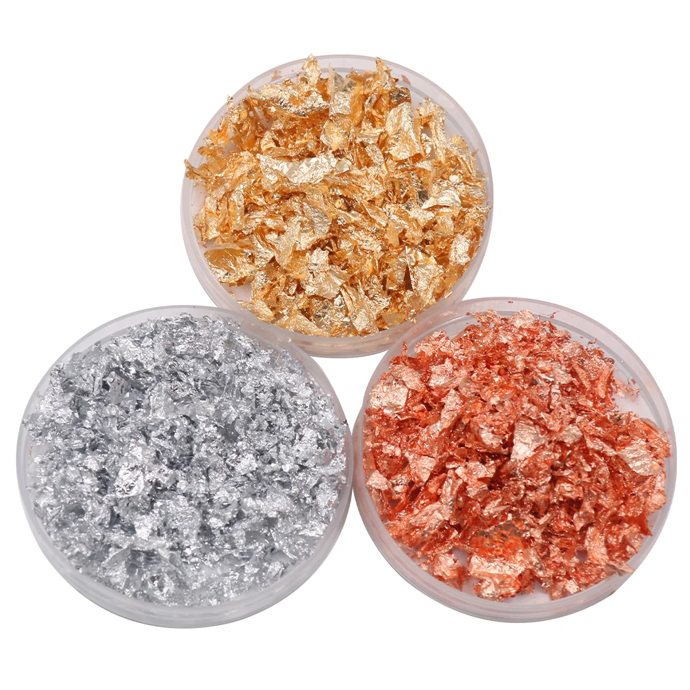 

Amazon top sells Gold Foil Flakes for Resin Kinno Foil Leaf Gold Foil for Nails Arts DIY Luxury High end, 3 colors