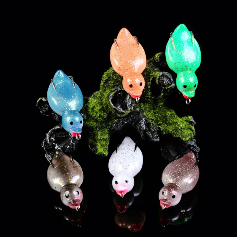 

6Colors 10.5G/6.5cm Little Duck Plastic Soft Bait With Double Hide Hook Wobblers Waterproof Bionic Bait 3D Eyes