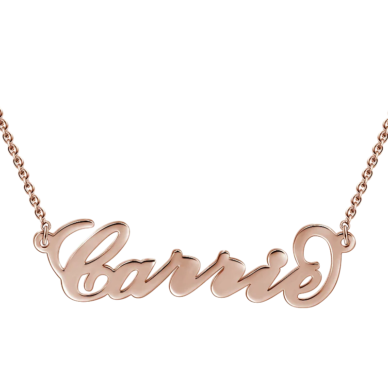 

Personalised Gold Stainless Steel Alloy Jewelry Small Signature Style Cursive Classic Customized Name Necklace