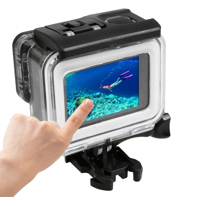 

For GoPro HERO5 30m Waterproof Housing Protective Case with Touch Back Cover and Buckle Basic Mount and Long Screw, Transparent