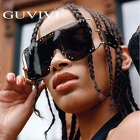 

GUVIVI vintage oversize sunglasses high quality metal sunglasses one piece lens sunglasses 2019