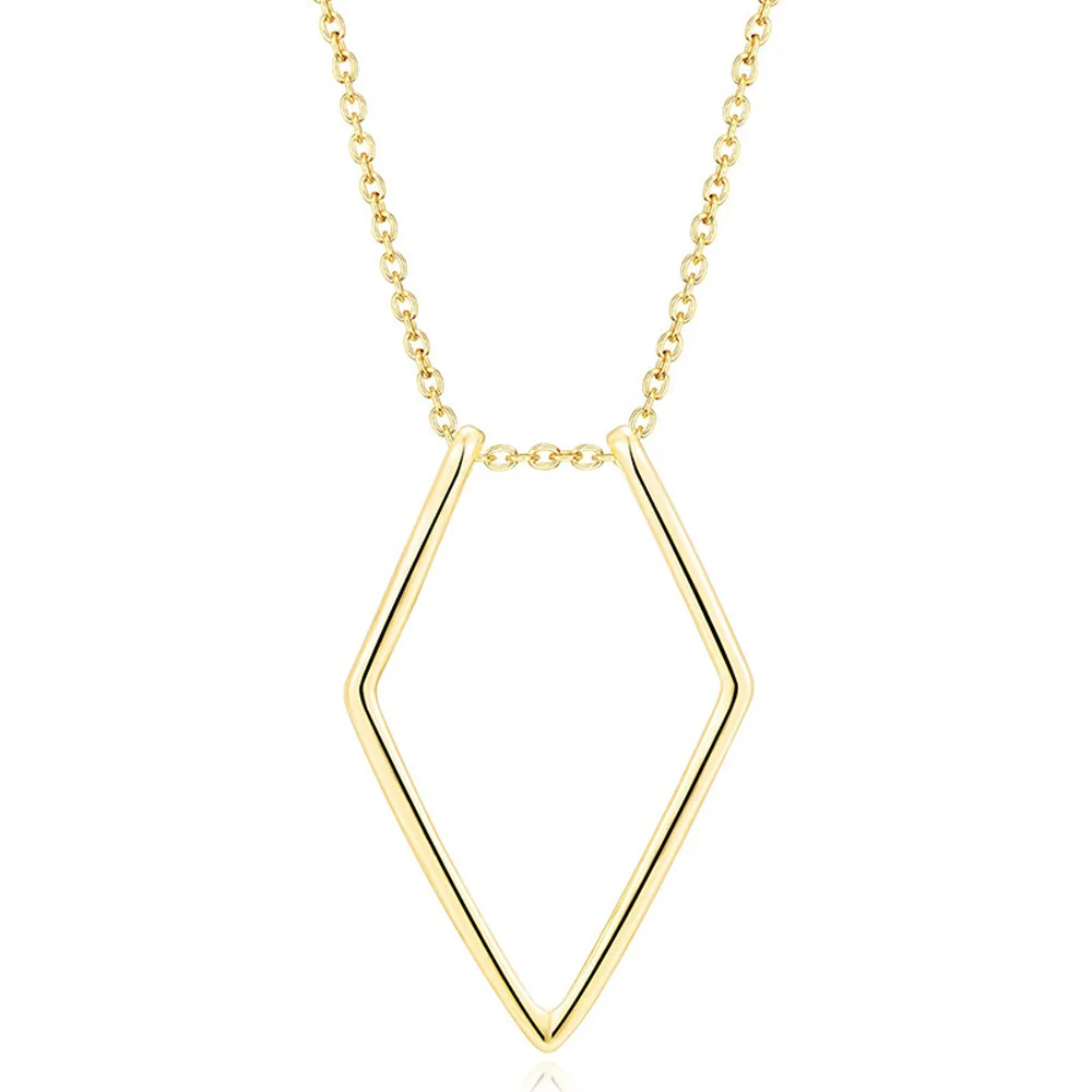 Fashion Jewelry Geometric Ring Holder Statement Pendant Necklace 18K Gold Plated Women Chain Necklaces