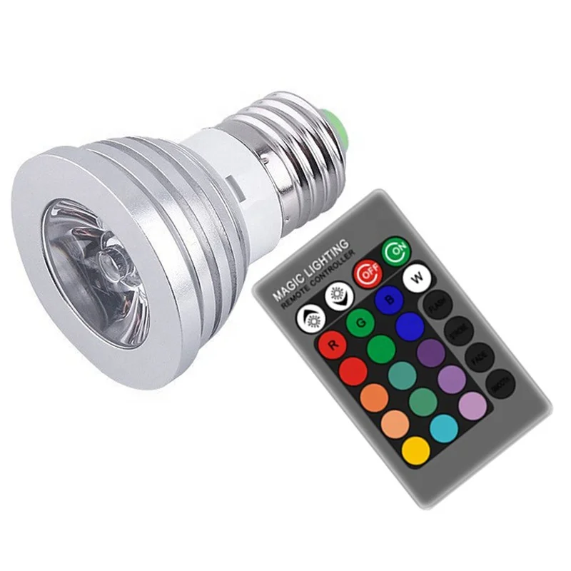 3W LED Bulb 16 Color Changing rgb spot light E27 E14 GU10 mr16 remote 12v led spotlight