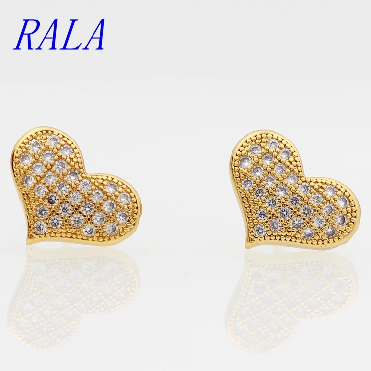 

High quality fashion love heart earrings Zircon Earrings Jewelry Wholesale