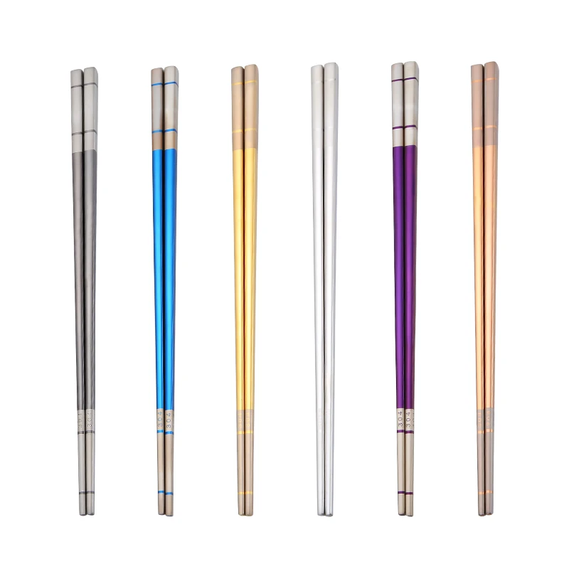 

Gold-plated colored wedding personalized reusable metal stainless steel chopsticks, Silver/gold/rose gold/black/blue/purple