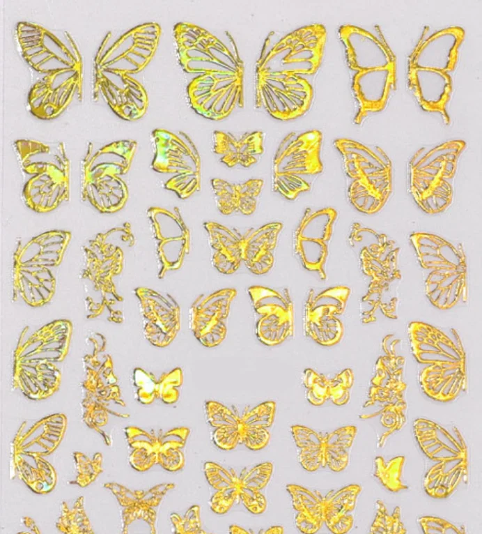 

Butterfly nail art bronzing laser butterfly 3D nail decals three-dimensional nail stickers