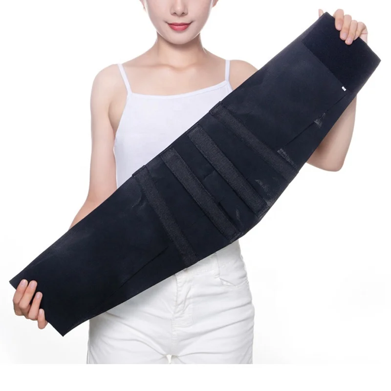 

B&M Breathable Tummy Wrap Gym Trainer Trimmer And Back Lumbar Waist Support Belt Snatch Sports Elastic Wrap Support Waist Band, Black