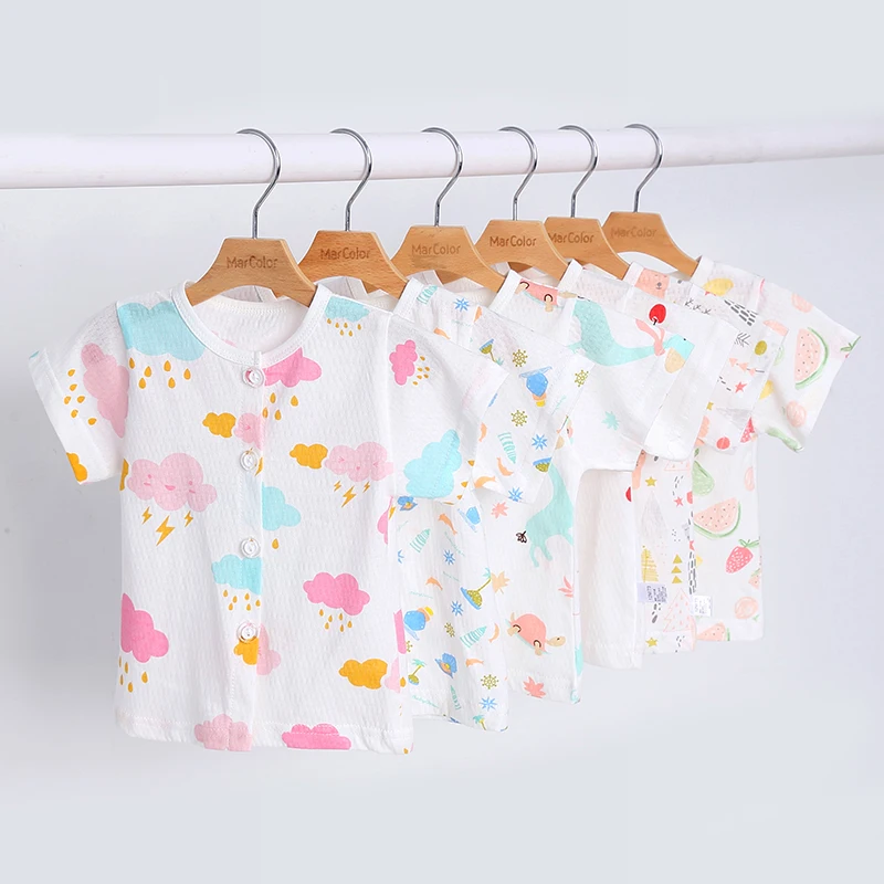 

Supplier wholesale in stock Newborn tops 100% cotton Thin section summer Baby clothes