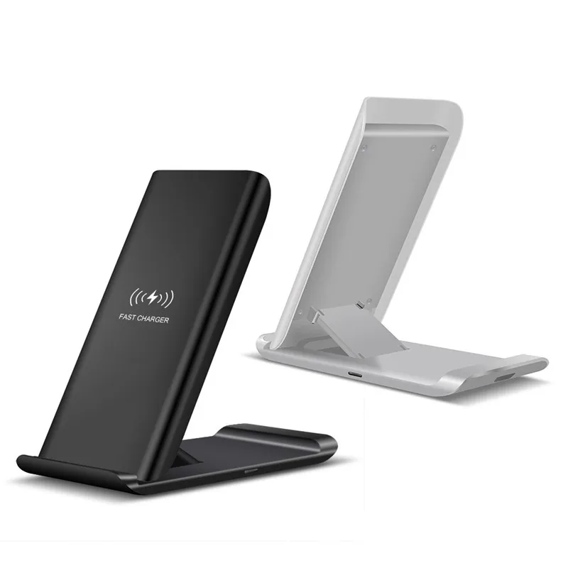 

2021 New Arrivals 15W Qi Folder Fast Charging Phone Holder Wireless Charger With Retail Box, Black