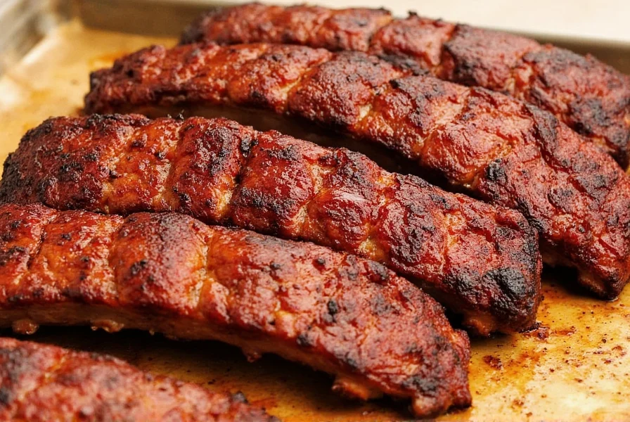 Ribs being coated with dry rub