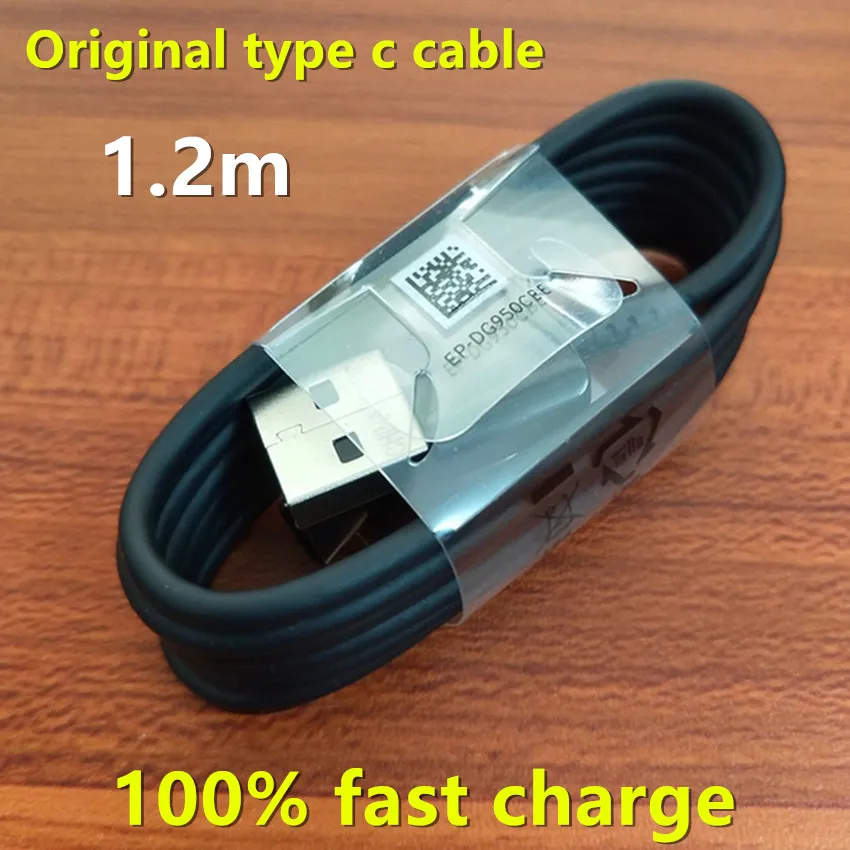 

original 1.2m Type C USB Data Sync Cable Fast charging cable For Samsung S8 S9 S10 Note 8 9 usb c charger cable free shipping, White black