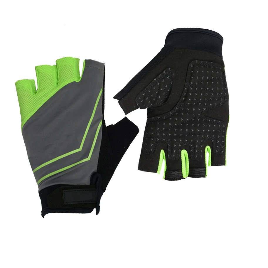 

HANDLANDY Sport Gym Gloves silicone working safety gloves fingerless bike cycle bicycle other sports gloves, Black green