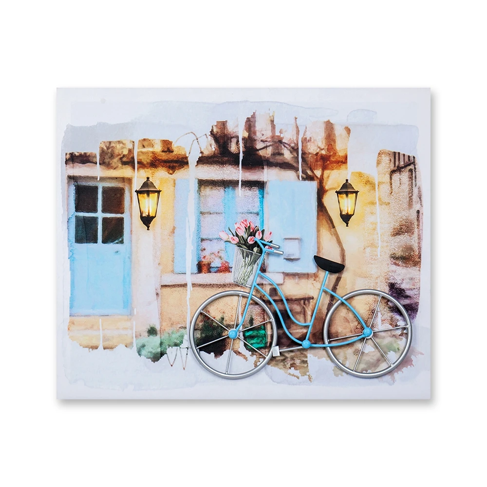 XINGCHENG Hot sale custom bicycle canvas picture for living room decor led canvas painting wall art