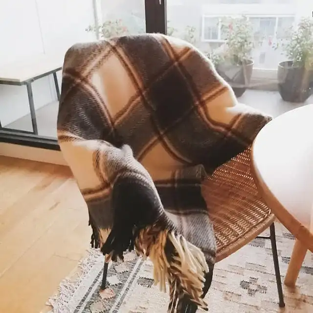 Luxury Pure Merino Polyester Cashmere Wool Chunky Knit Blanket for Sale supplier