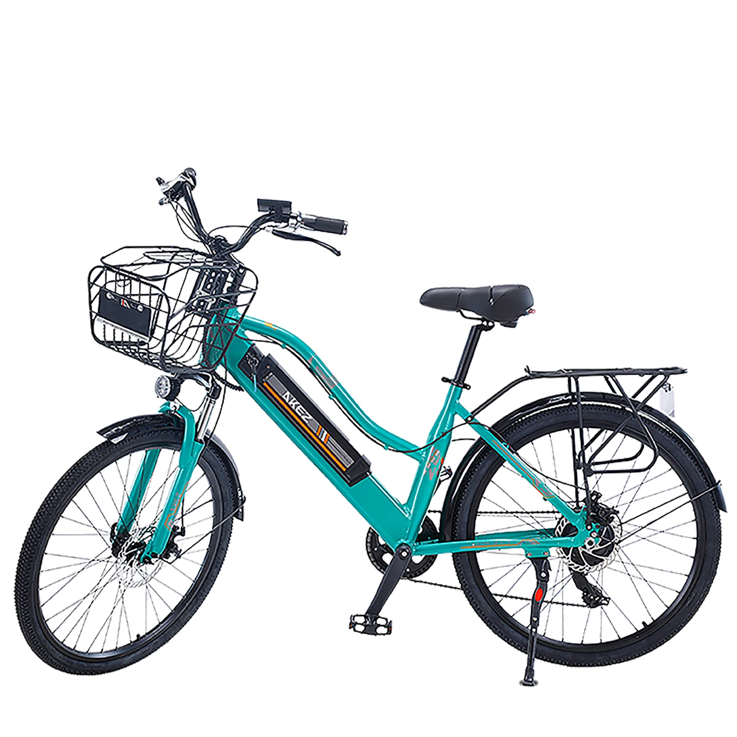 

2021 New AKEZ 26 Inch Tires 36V 350W 10AH 7S Electric City Bicycle Custom E Bike Women