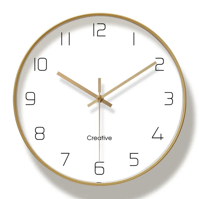 

12 inch metal champagne gold Amazon hot selling manufacturers produce high quality creative wall clocks