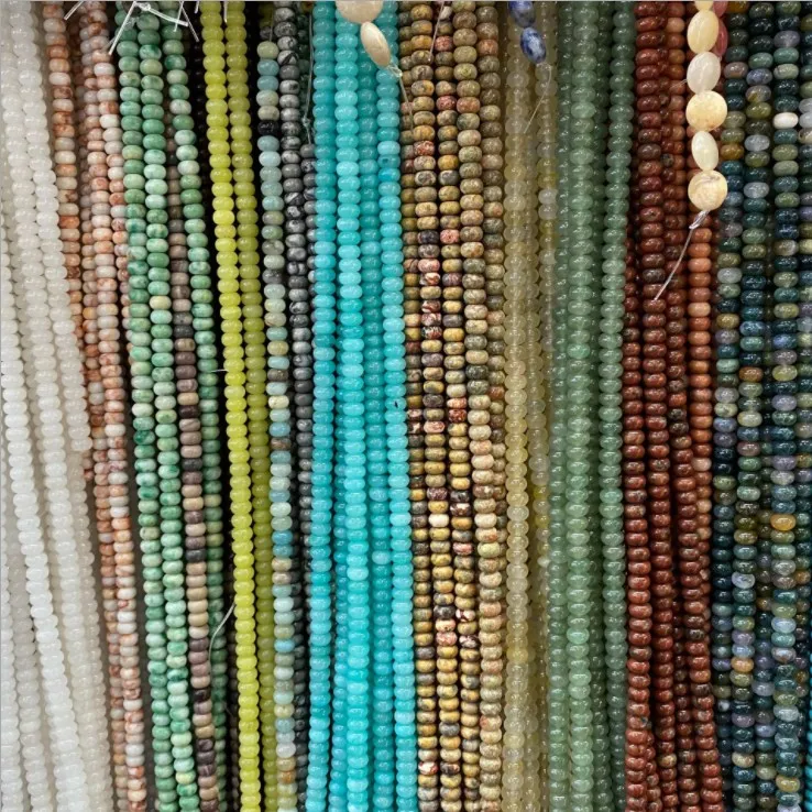 

Natural Mixed Chakra Healing Precious Stone Loose Beads Faceted Abacus Shape Strand Beads